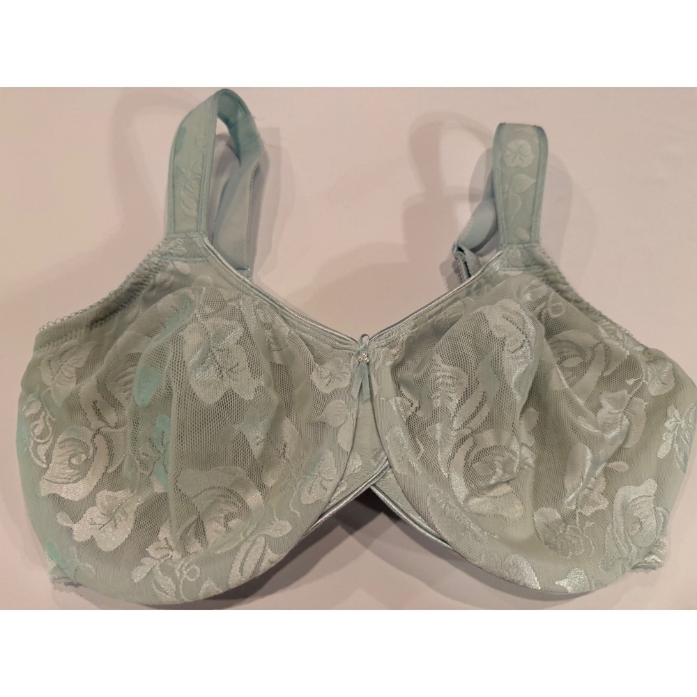 Wacoal Awareness Underwire Bra 85567 Light Blue Floral Lace 34DD Breast Cancer